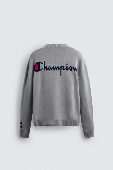 CHAMPION ® X ZARA STRIPED PATCH SWEATER - Grey by Zara