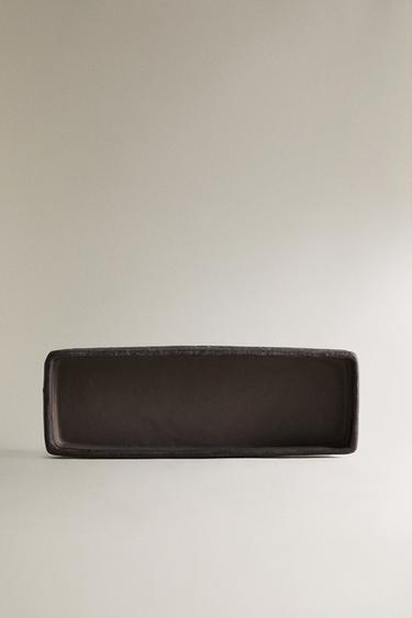 BANDEJA CERÂMICA BORDAS RETANGULARES - Preto da Zara