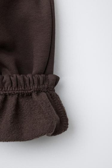 BASIC LABEL JOGGING SWEATSHIRT AND JOGGER TROUSERS SET - Dark burgundy by Zara - Image 6