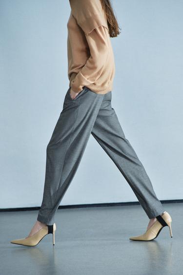ZW COLLECTION WOOL STIRRUP PANTS — Gray marl 1