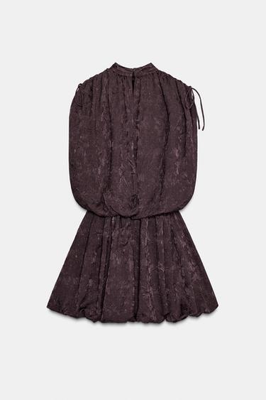 ROBE MINI VOLUME JACQUARD - Marron de Zara - Image 6