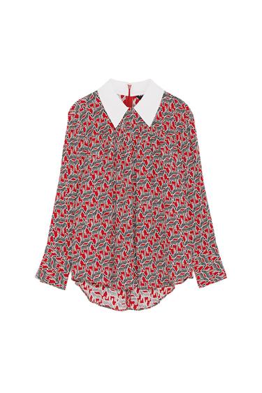 TOP WITH CONTRASTING COLLAR