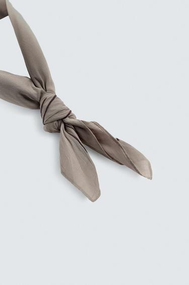 CONTRAST EMBROIDERY BANDANA - Brown by Zara - Image 2