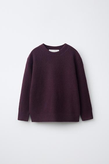 PLAIN KNIT JUMPER - Purple by Zara