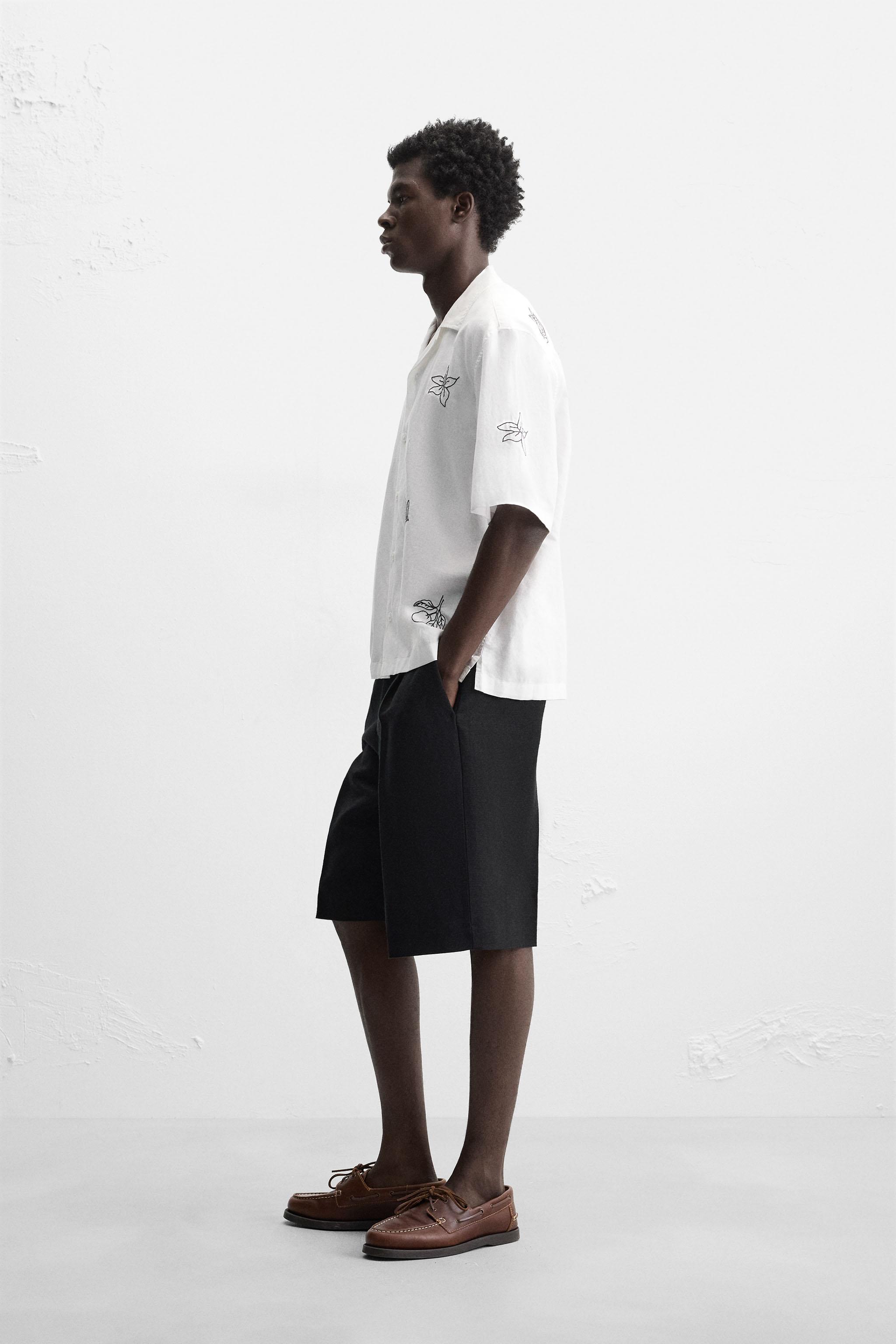 CHEMISE COTON - LIN BRODÉS