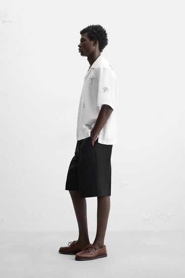 EMBROIDERED COTTON/LINEN SHIRT - White by Zara - Image 3