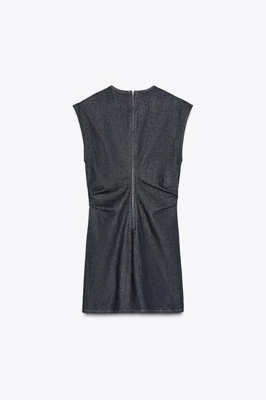 DRAPED TRF DENIM MINI DRESS - Navy blue by Zara - Image 5