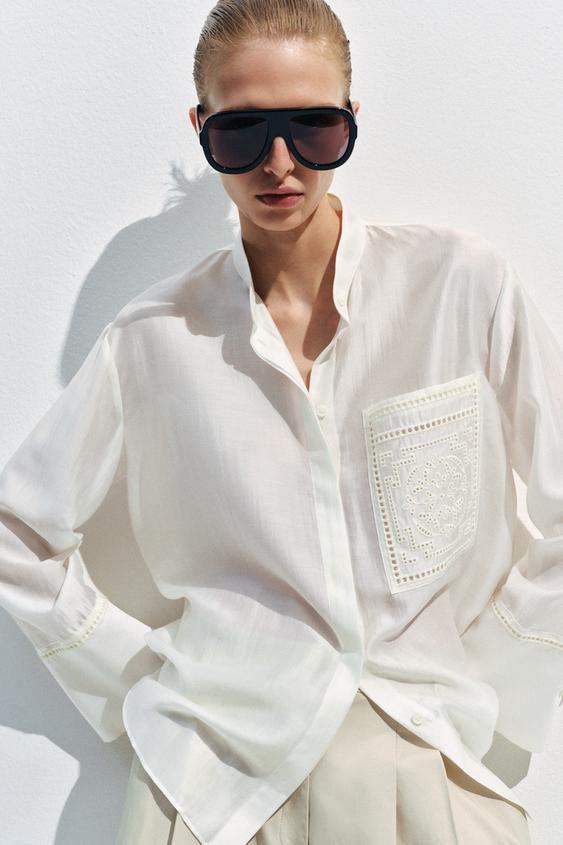 Camisa con bolsillo bordado