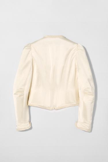 LINEN BLEND CORSET JACKET KATE MOSS X ZARA - White / Pink by Zara - Image 2