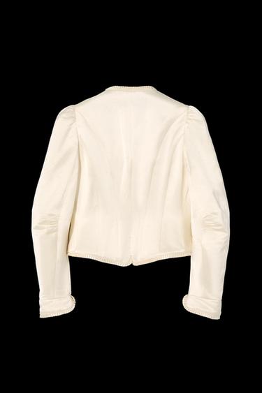 LINEN BLEND CORSET JACKET KATE MOSS X ZARA - White / Pink by Zara