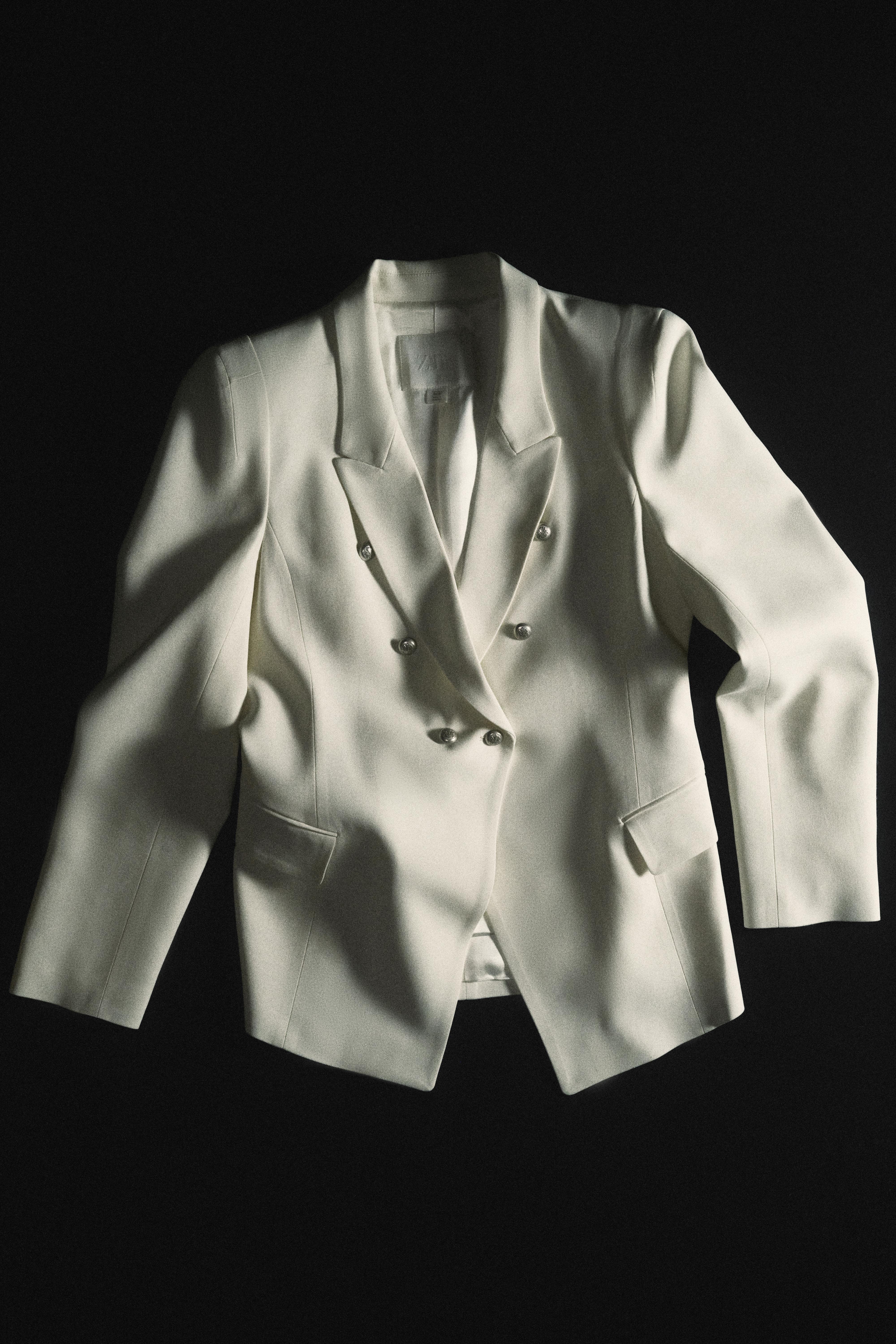 ZW COLLECTION DOUBLE BREASTED BLAZER WITH SHOULDER PADS