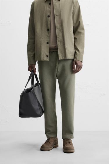БРЮКИ-ДЖОГГЕРЫ КОМФОРТНОЙ ПОСАДКИ — СВЕТЛЫЙ ХАКИ от Zara