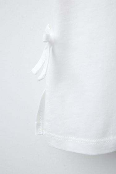 T-SHIRT IMPRIMÉ LACETS - Blanc de Zara - Image 3