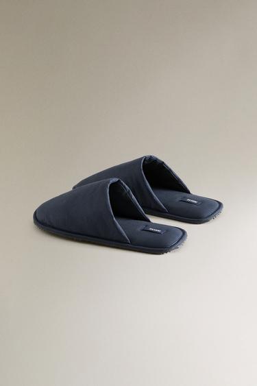 TECHNICAL FABRIC MULE SLIPPERS - Navy Blue by Zara - Image 3
