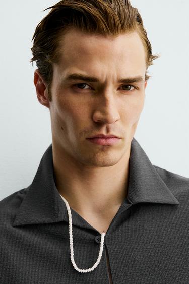 CHEMISE POLO RELAXED FIT TEXTURE IRRÉGULIÈRE - Gris foncé de Zara - Image 5