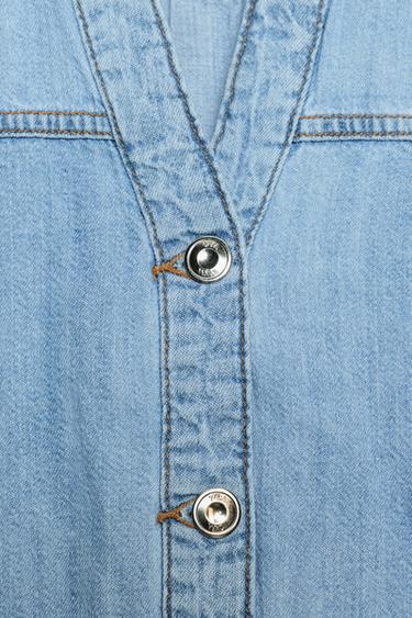 CHEMISE Z1975 DENIM MANCHES AMPLES - Bleu moyen de Zara - Image 9
