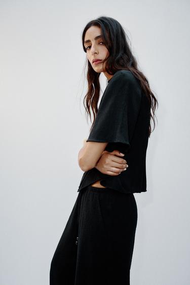 CAMISA MANGA CORTA - Negro de Zara