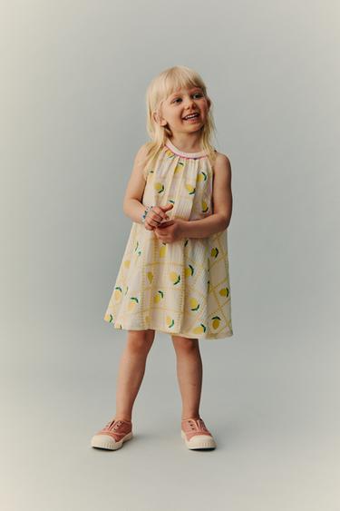 CASA LAWA X ZARA KIDS EMBROIDERED LEMON DRESS - Ecru by Zara