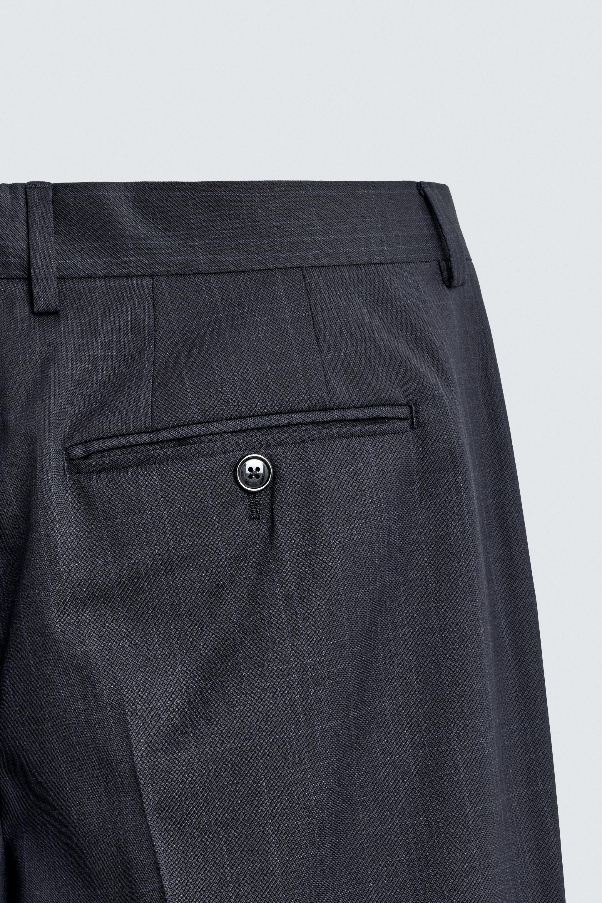 REGULAR FIT PLAID SUIT PANTS