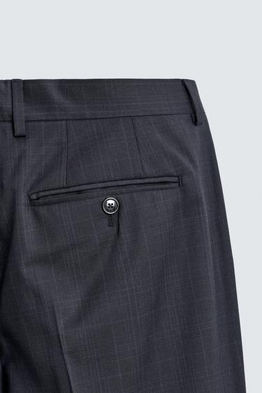 PANTALON DE COSTUME REGULAR FIT À CARREAUX - Bleu marine foncé de Zara - Image 7