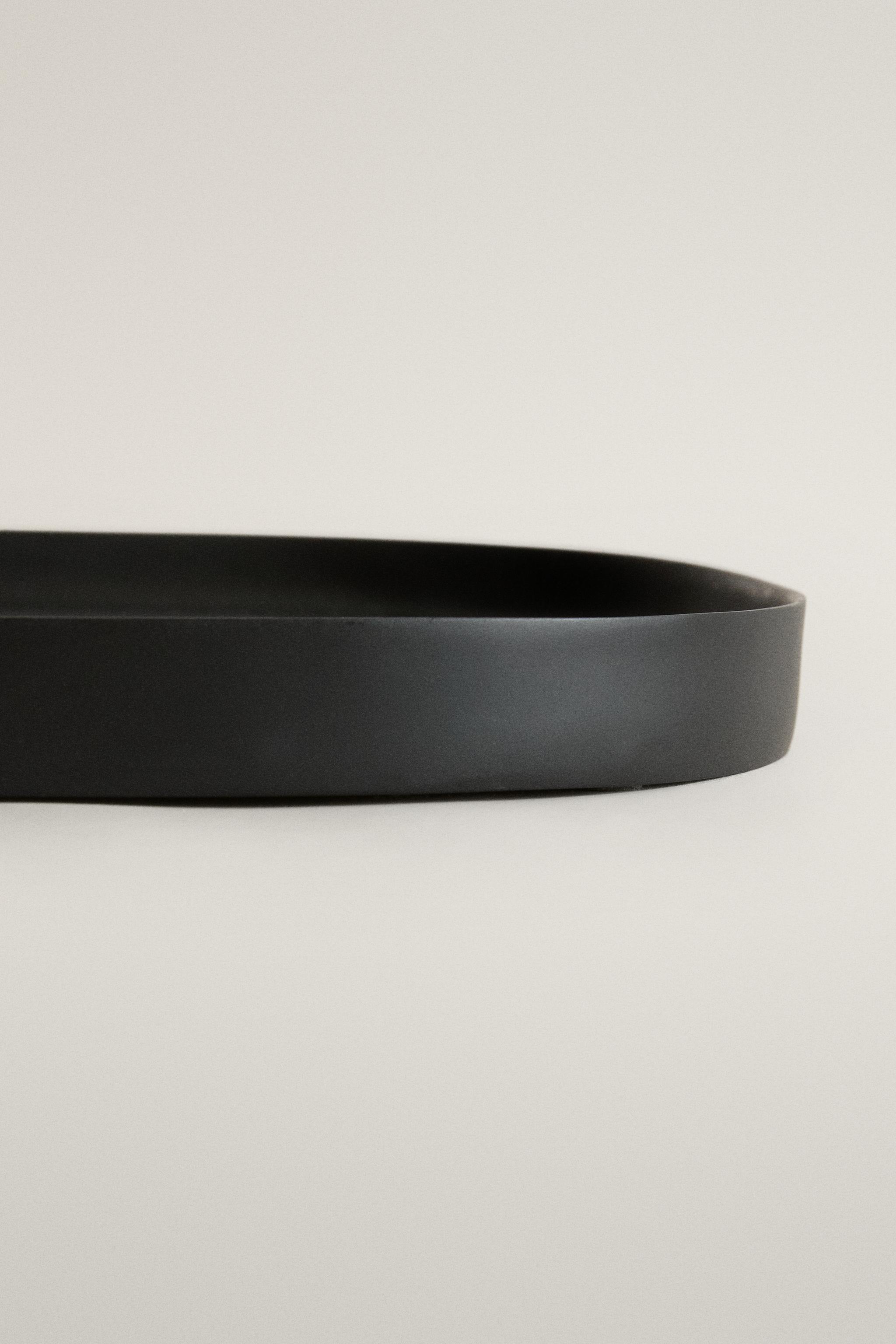 LARGE BLACK RESIN BATHROOM TRAY