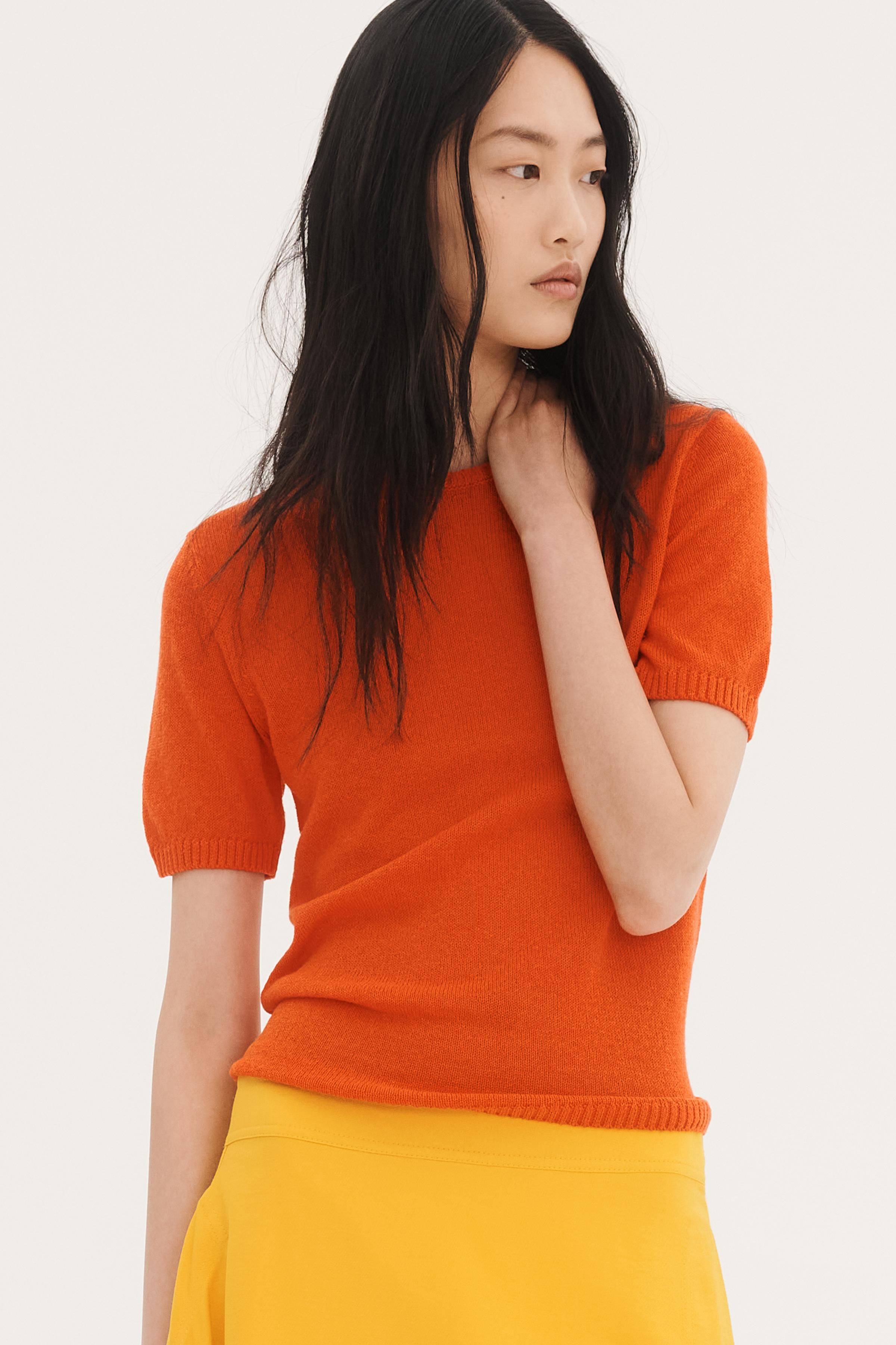 SHRT KNT CTTN 16 — Orange