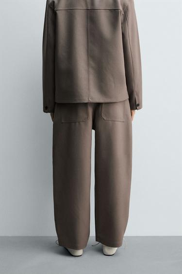 BALLOON FIT PLEATED TROUSERS - Mink by Zara - Image 2