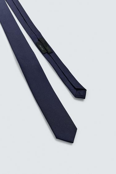 CRAVATE SLIM 100% SOIE - Bleu marine de Zara - Image 4