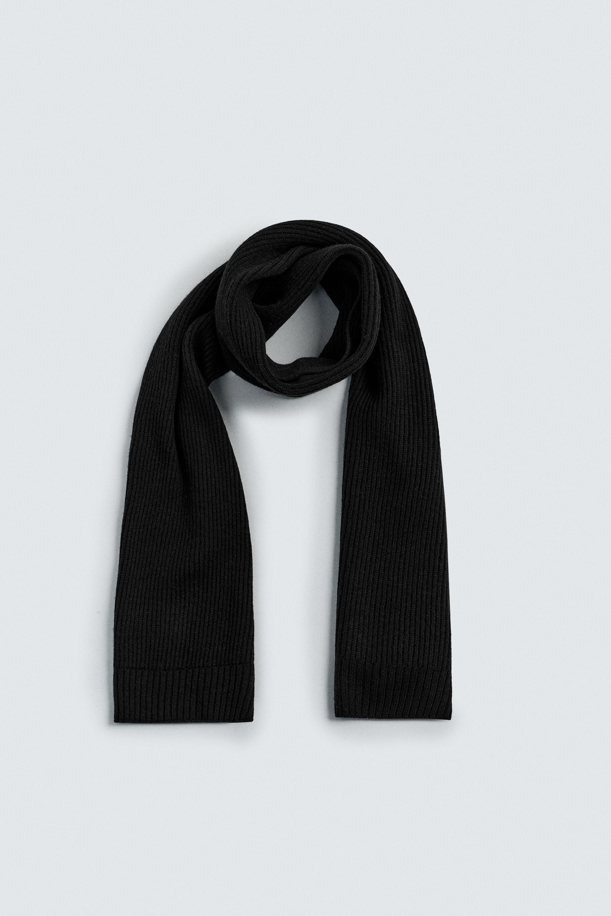 100% WOOL KNIT SCARF - Navy blue | ZARA United States