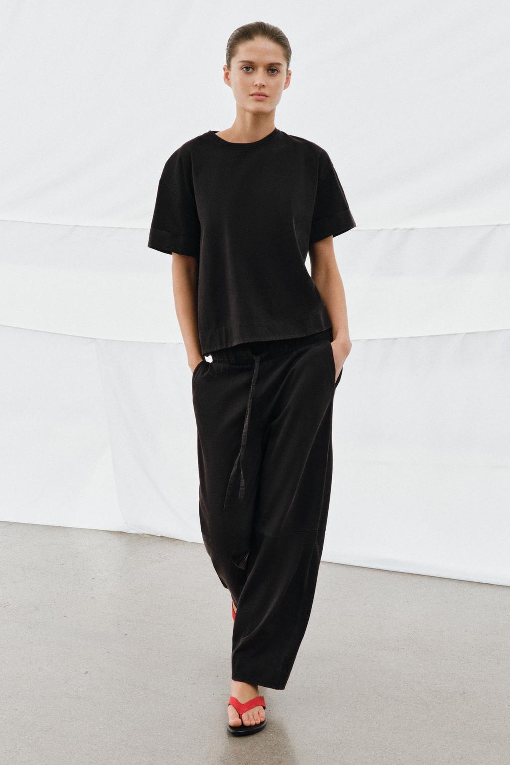 HEAVY COTTON WIDE LEG PANTS