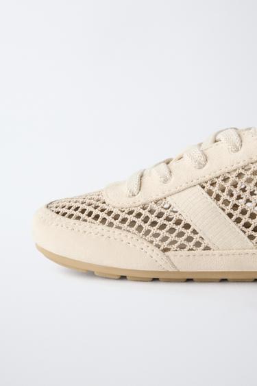 BASKET EN RÉSILLE - Blanc écru de Zara - Image 3