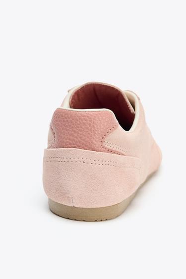 CONTRAST LEATHER TRAINERS - Pink by Zara - Image 3
