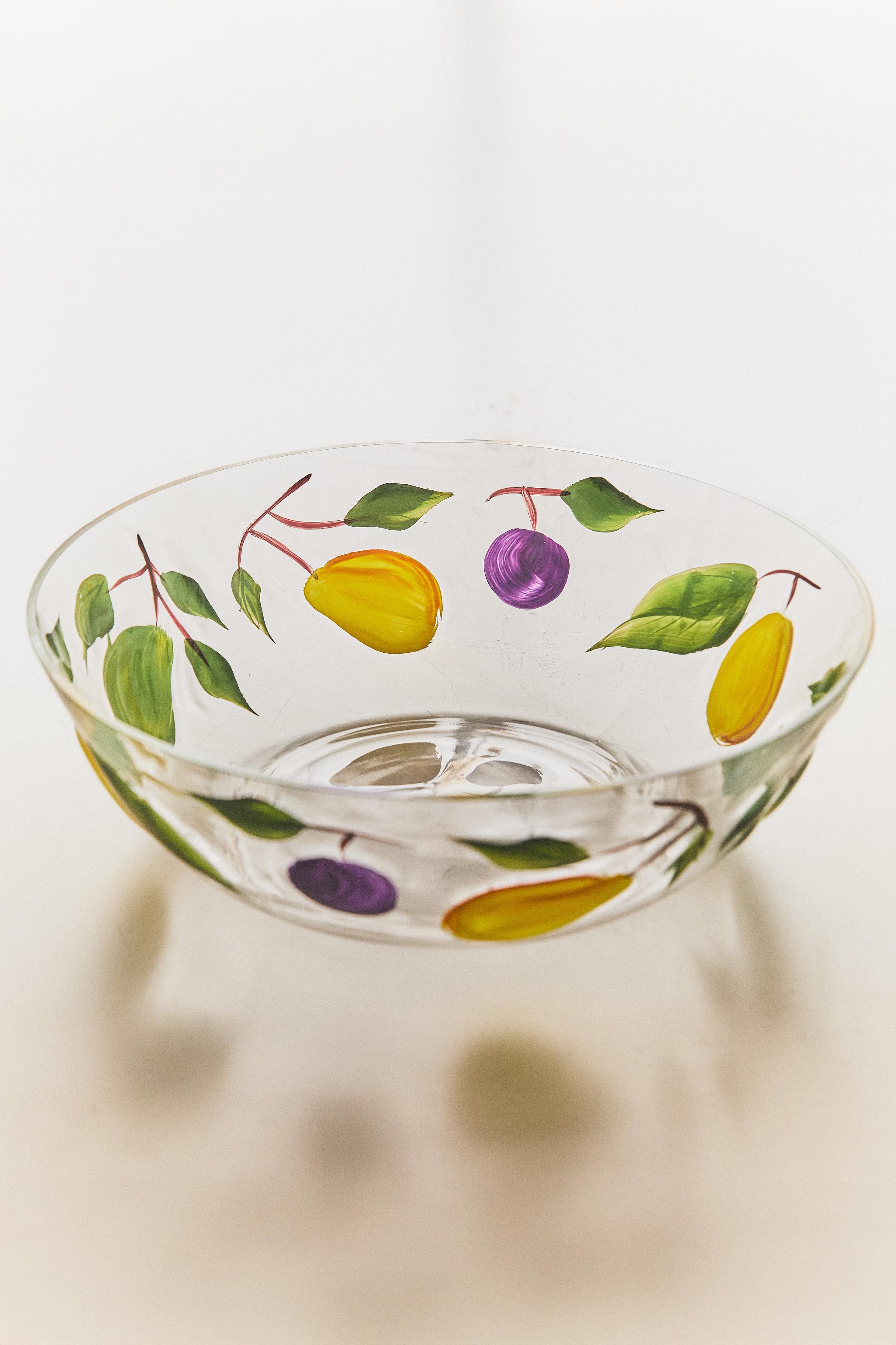 Zara FRUIT PRINT GLASS SALAD BOWL — фото 5