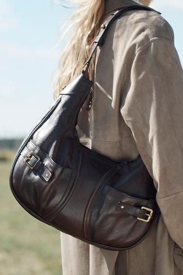 SAC PORTÉ ÉPAULE EN CUIR ÉDITION LIMITÉE - Chocolat de Zara - Image 2