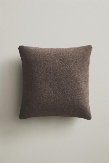 WOOL CUSHION COVER - Brown by Zara