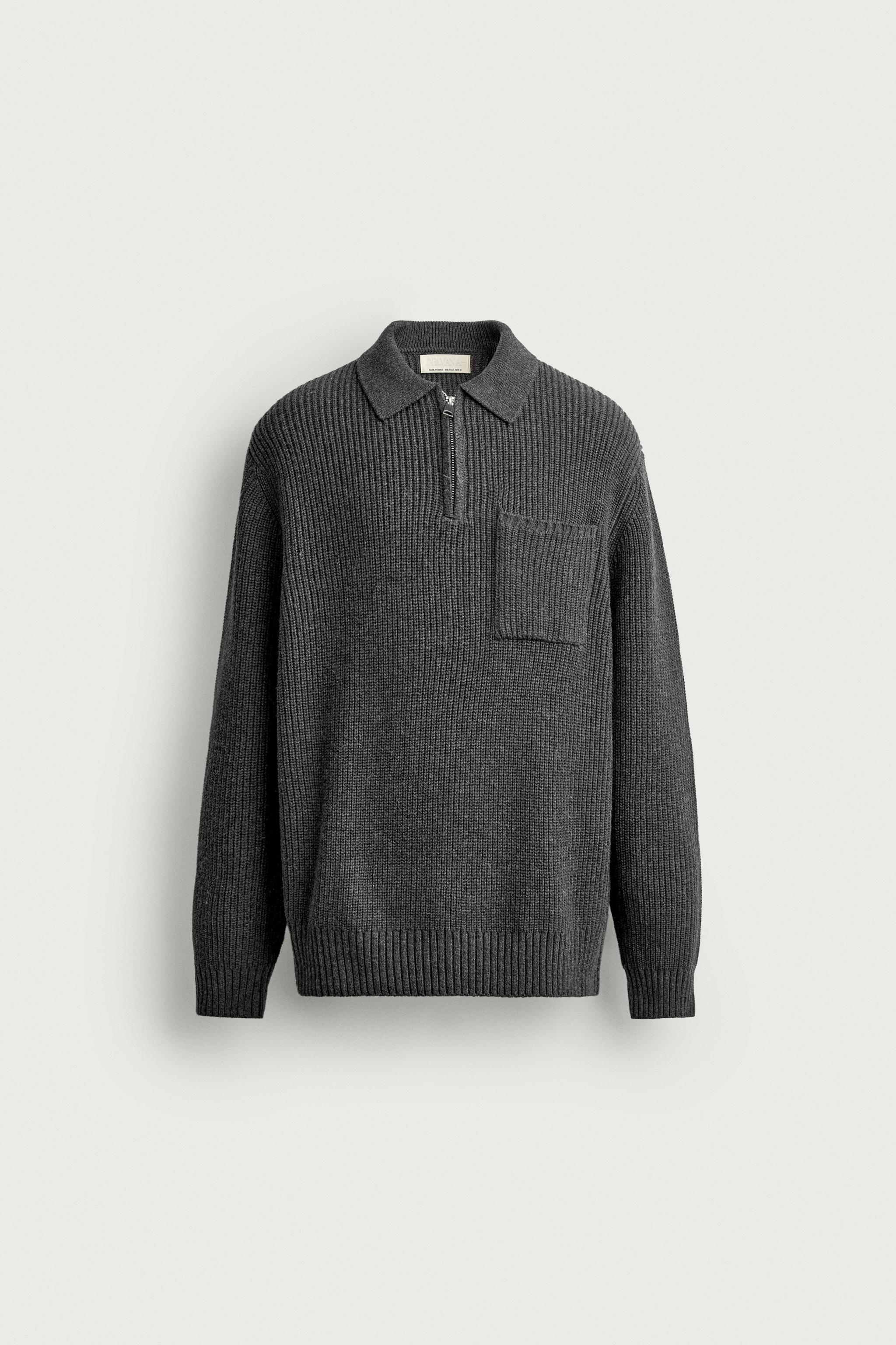 COTTON-WOOL PURL KNIT POLO