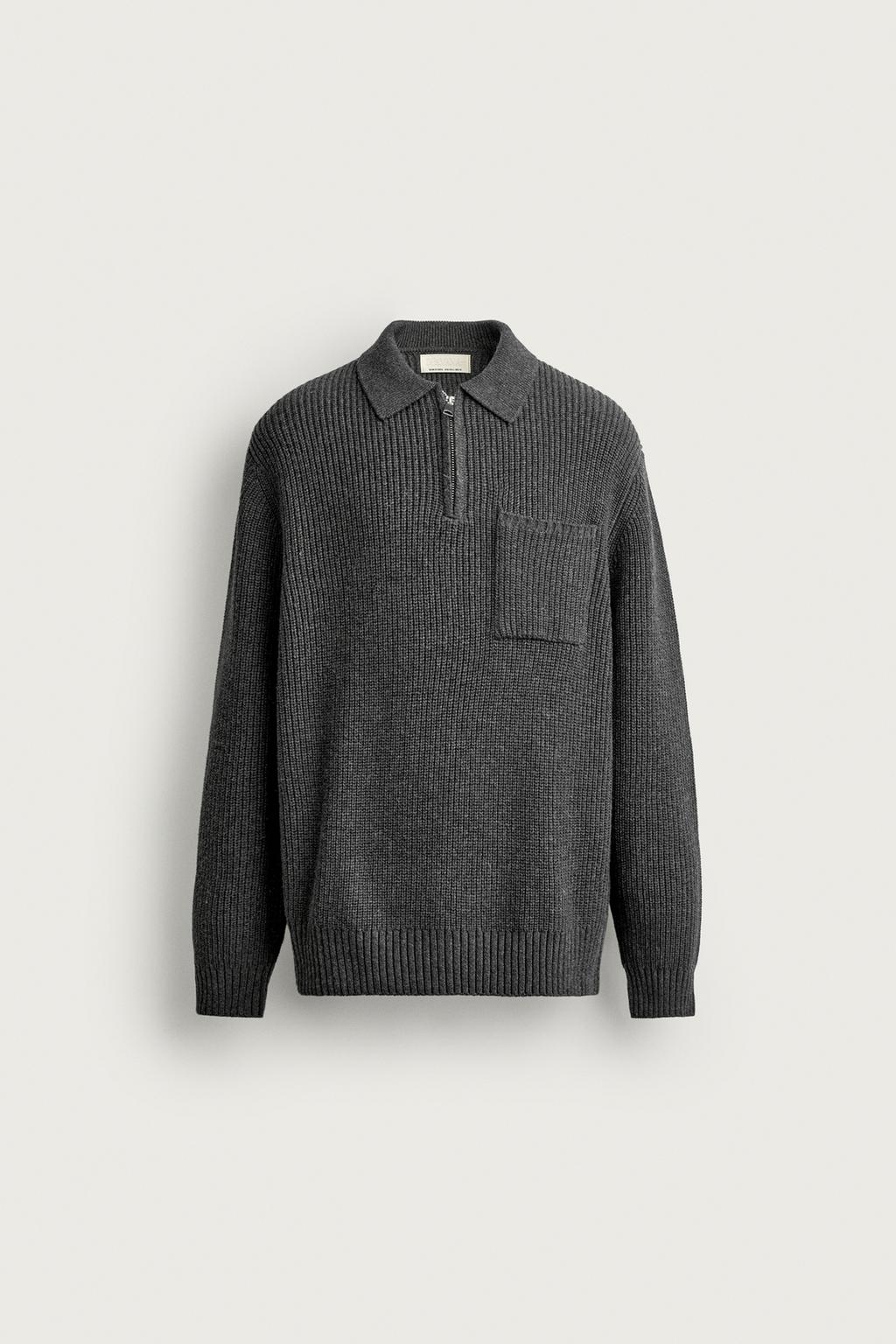 PURL faux pearl COTTON - WOOL KNIT POLO