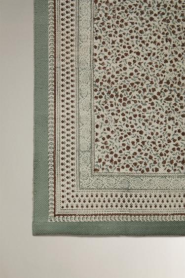 COTTON BLOCK PRINT RUG - Multicoloured by Zara - Image 3