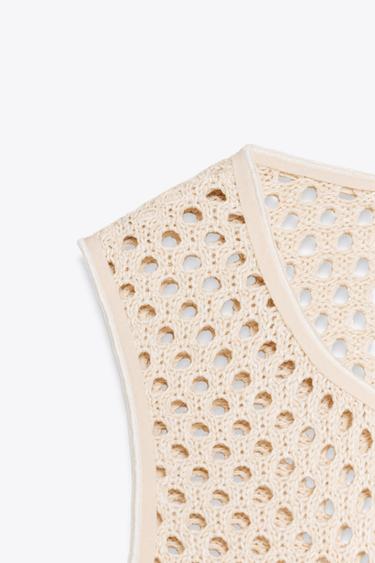 SLEEVELESS KNITTED TOP - Ecru by Zara - Image 7