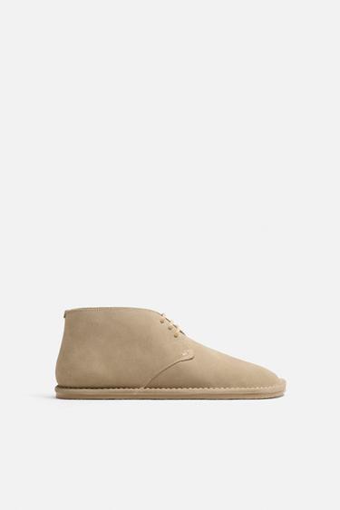 LEATHER ANKLE BOOTS - Sand Brown by Zara