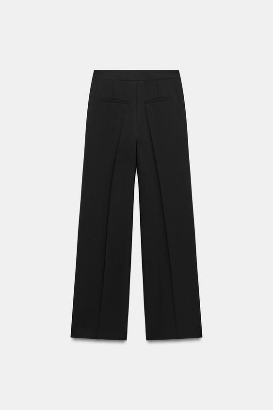 PANTALON À BANDE LATÉRALE SATINÉE - Noir de Zara - Image 7