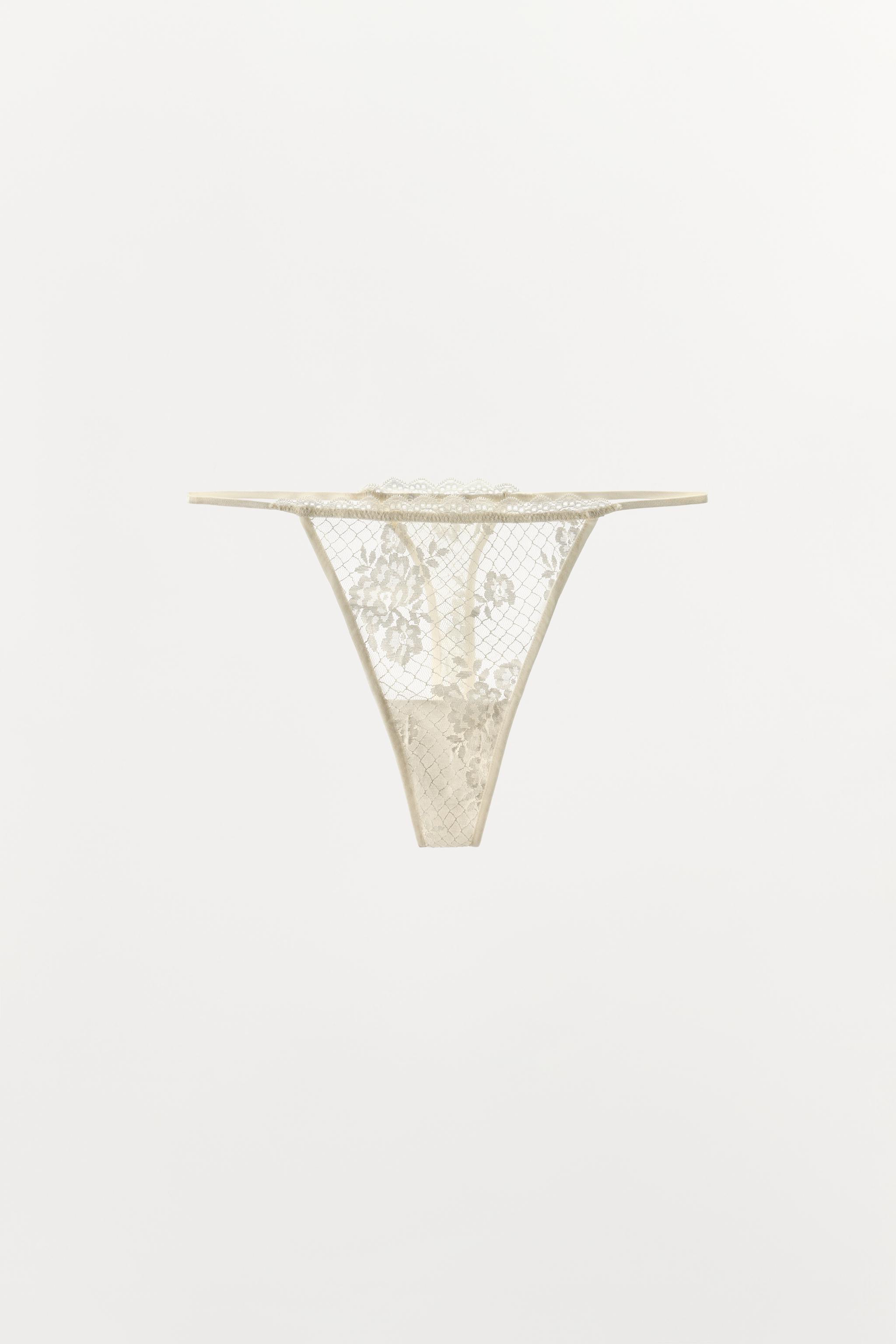 LACE THONG — Ecru
