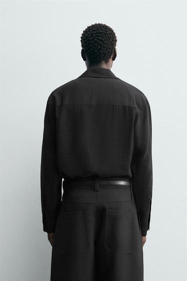 CHEMISE POLO FLUIDE - Noir de Zara - Image 2