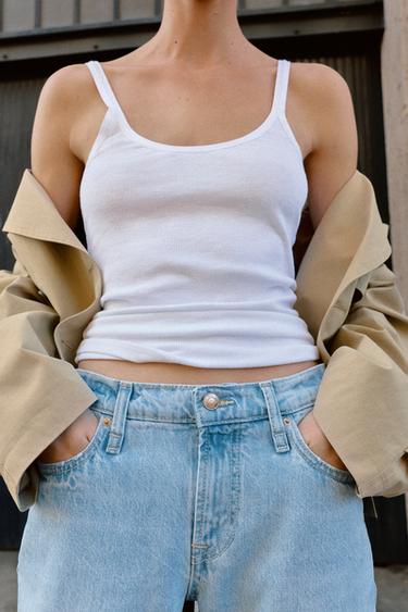 JEANS Z1975 CROPPED TIRO MEDIO - Azul claro de Zara