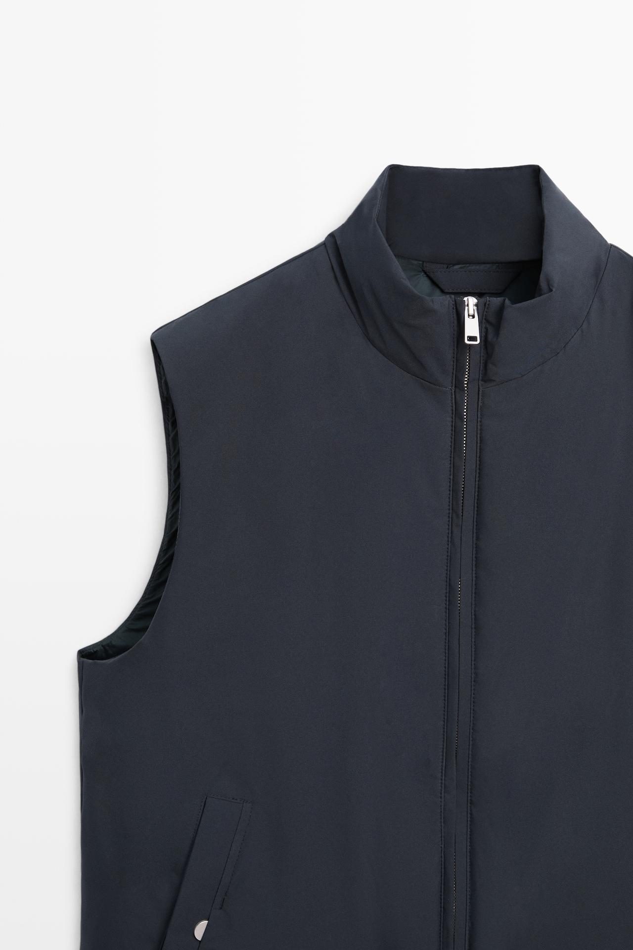 Ultra-lightweight water-repellent down gilet — Navy blue