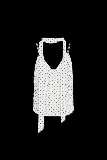 TOP FOULARD LUNARES - Negro / Blanco de Zara - Imagen 0