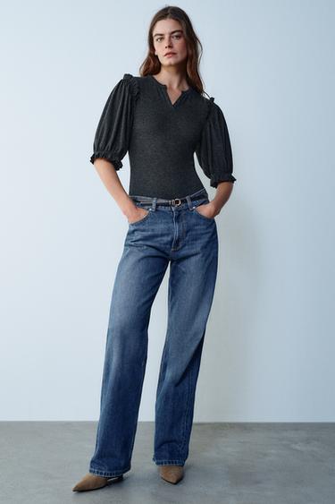 RUFFLE BODYSUIT — Dark gray 2