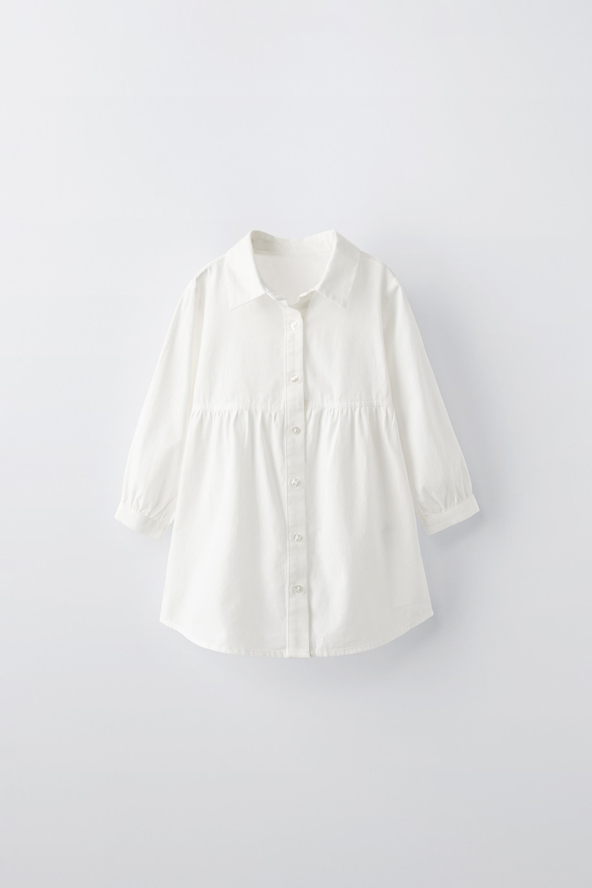 SHIRT DRESS WITH KNIT SHAWL - White | ZARA United States