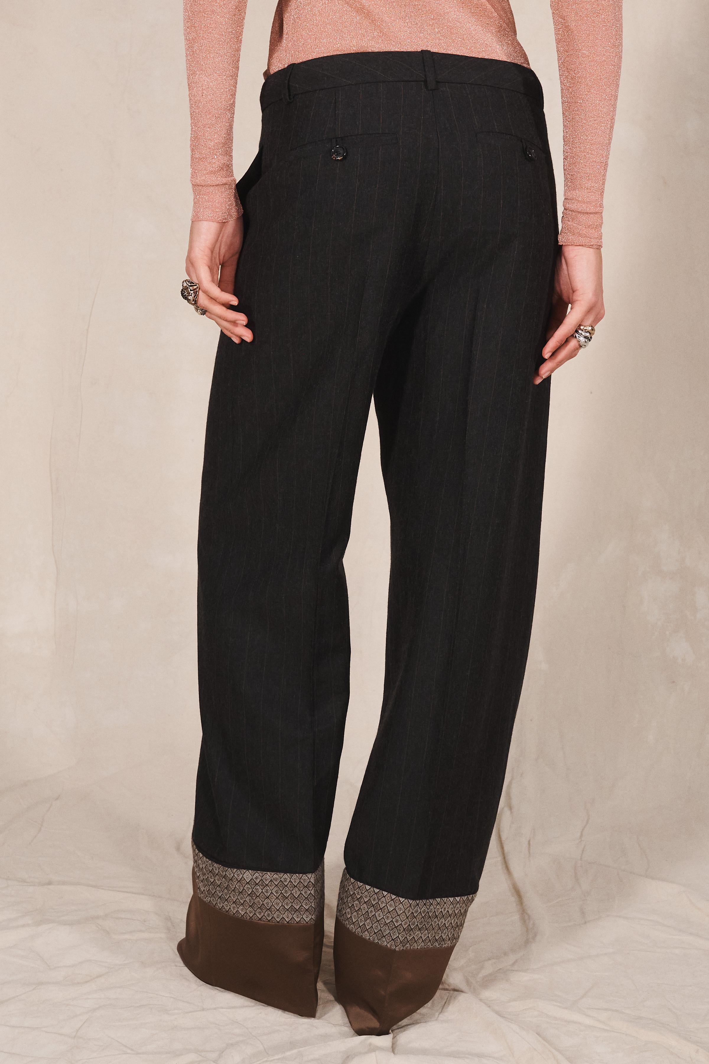 LIMITED EDITION STRIPED PANTS WITH CONTRAST HEM