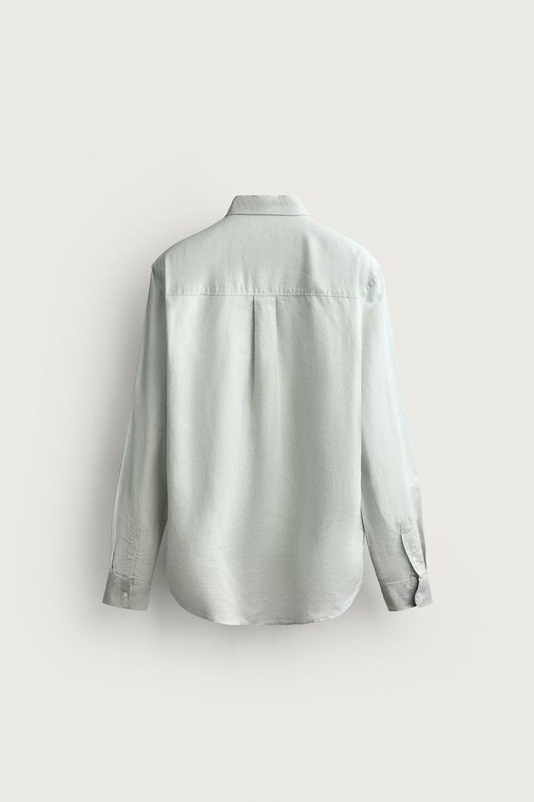 Camisa de mezcla de lino de corte regular 7